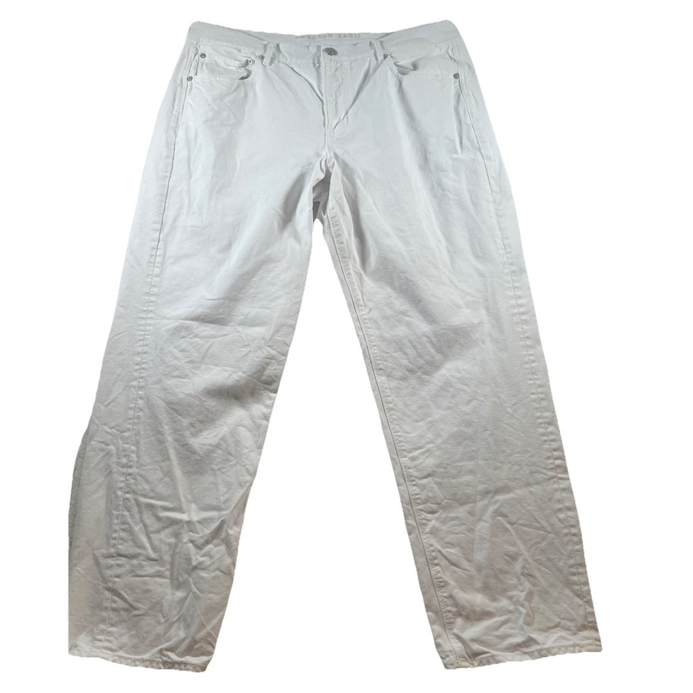 American Eagle Outfitters‎ Women's 90s Straight White Jeans Sz 18 Reg High Rise
